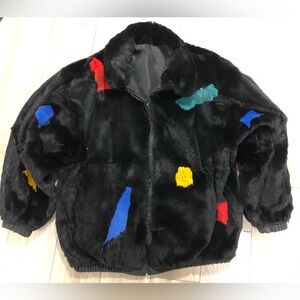 Rabbit Fur Coat Bomber Jacket
